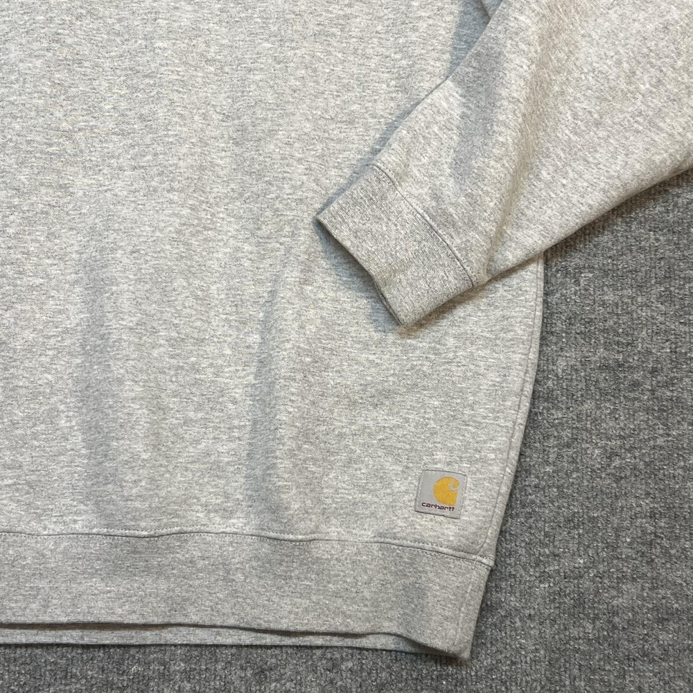 Carhartt Sweatshirt Mens XL Gray Fleece Crewneck Pullover Logo Patch Loose Fit - Picture 4 of 10
